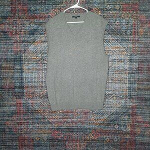 GANT mens heathered gray 100% LambsWool vneck sweater vest XL EUC